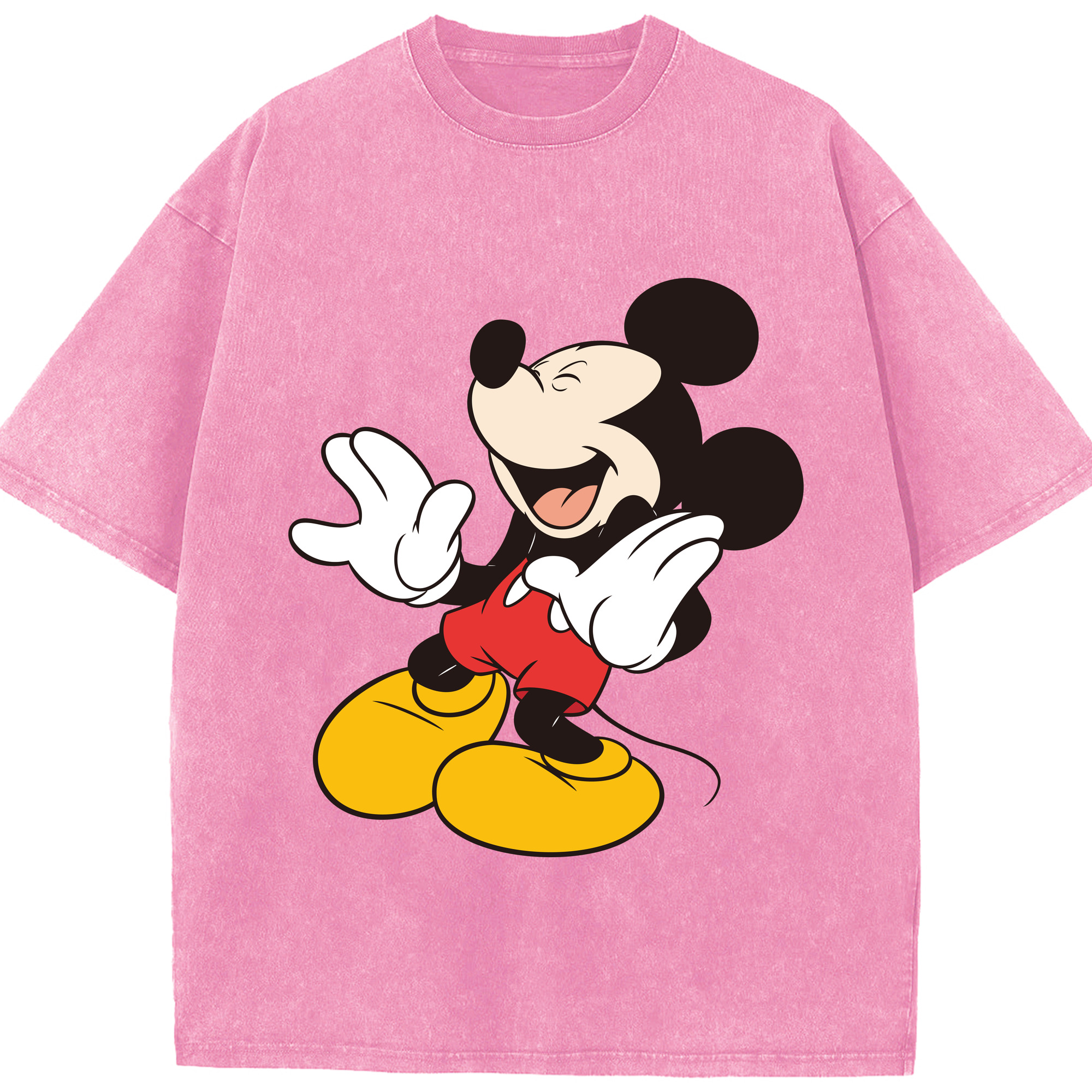 （画像用） ミッキーマウス Mickey Mouse 綿100% ヴィンテージ風 半袖Tシャツ（フロントプリント）